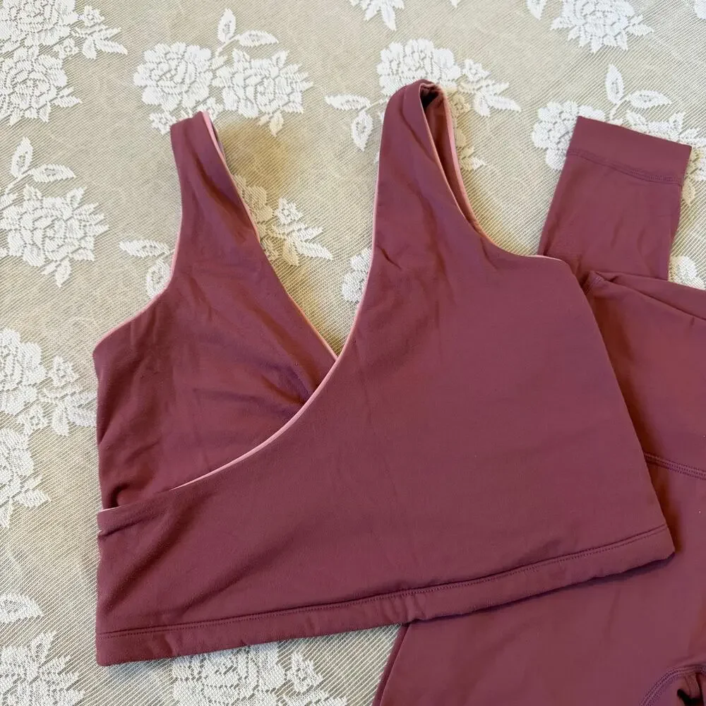 SET Active AirLuxe Matching Workout Set Mauve S/M